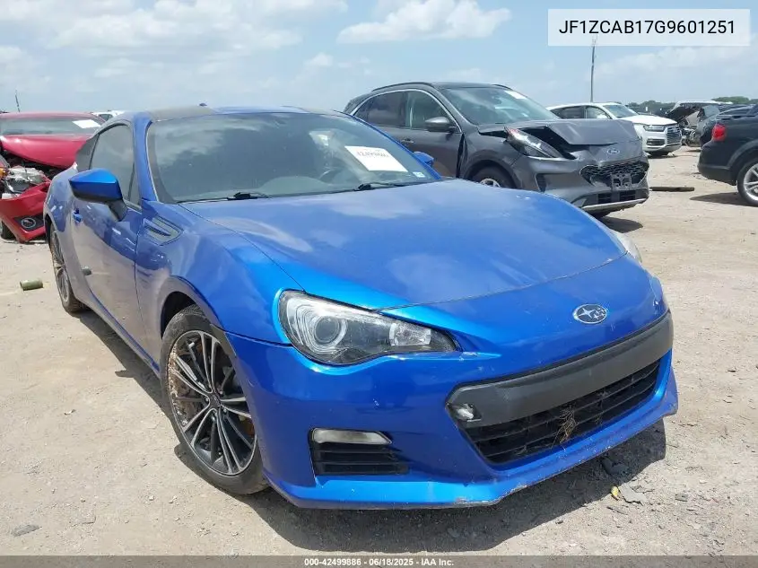 2016 Subaru Brz Premium VIN: JF1ZCAB17G9601251 Lot: 42499886