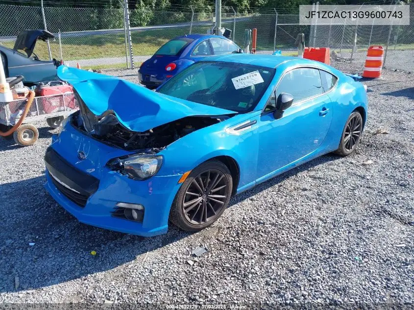 2016 Subaru Brz Series.hyperblue VIN: JF1ZCAC13G9600743 Lot: 42622729