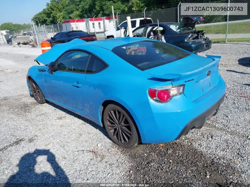 2016 Subaru Brz Series.hyperblue VIN: JF1ZCAC13G9600743 Lot: 42622729
