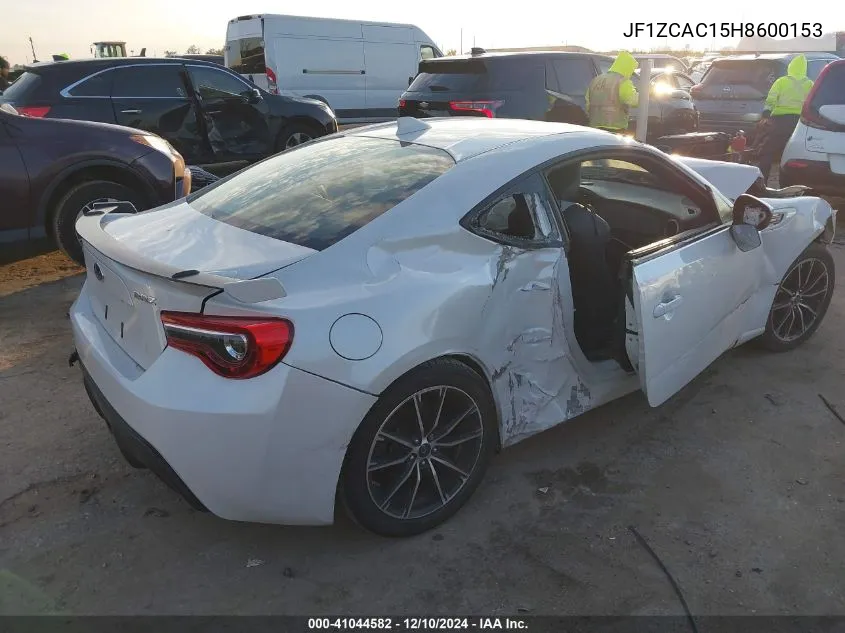 2017 Subaru Brz Limited VIN: JF1ZCAC15H8600153 Lot: 41044582