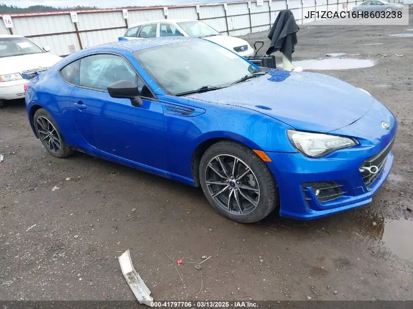 2017 Subaru Brz Limited VIN: JF1ZCAC16H8603238 Lot: 41797706