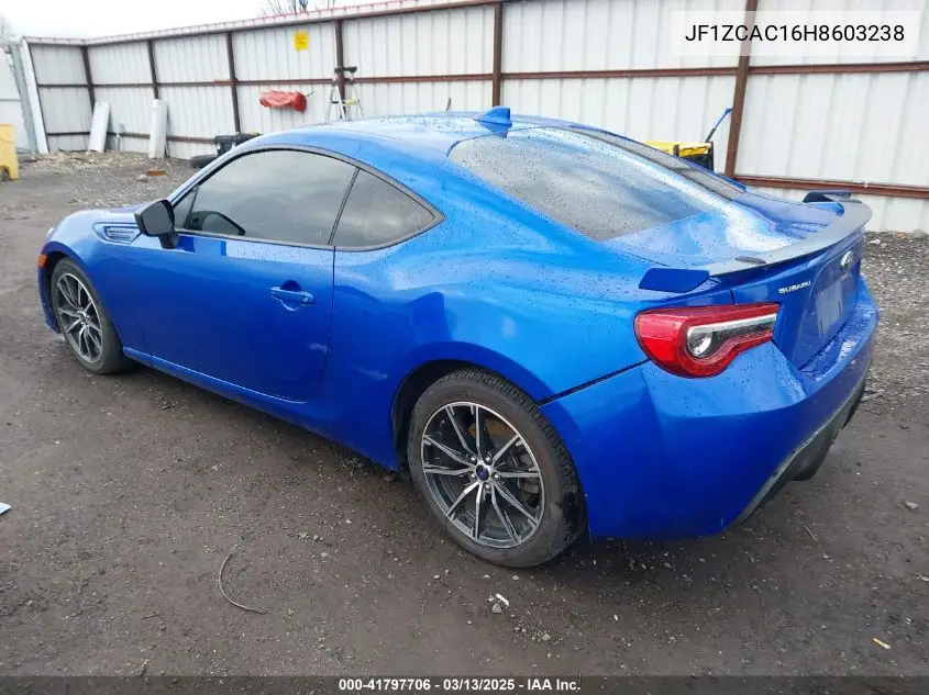 2017 Subaru Brz Limited VIN: JF1ZCAC16H8603238 Lot: 41797706