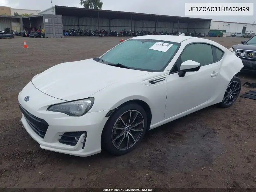 2017 Subaru Brz Limited VIN: JF1ZCAC11H8603499 Lot: 42130297