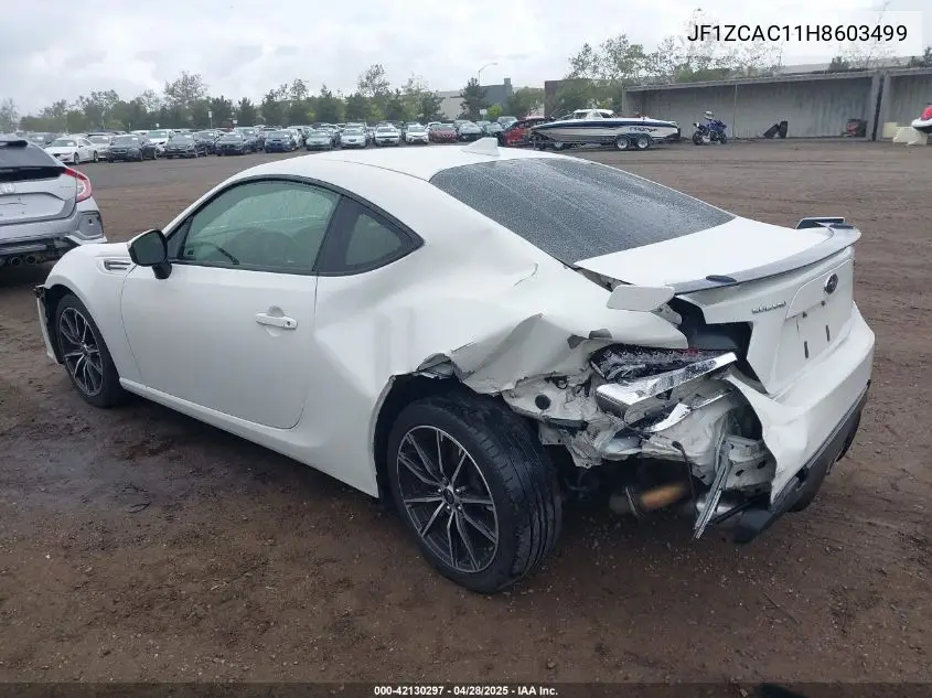 2017 Subaru Brz Limited VIN: JF1ZCAC11H8603499 Lot: 42130297