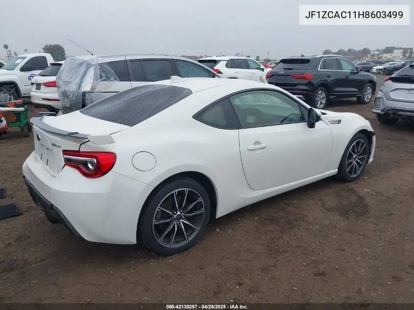 2017 Subaru Brz Limited VIN: JF1ZCAC11H8603499 Lot: 42130297