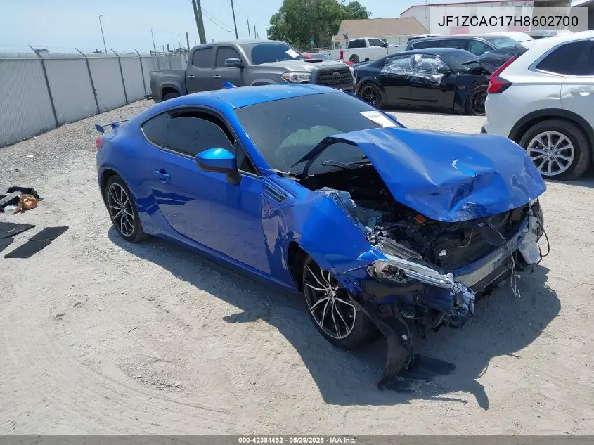 2017 Subaru Brz Limited VIN: JF1ZCAC17H8602700 Lot: 42384452