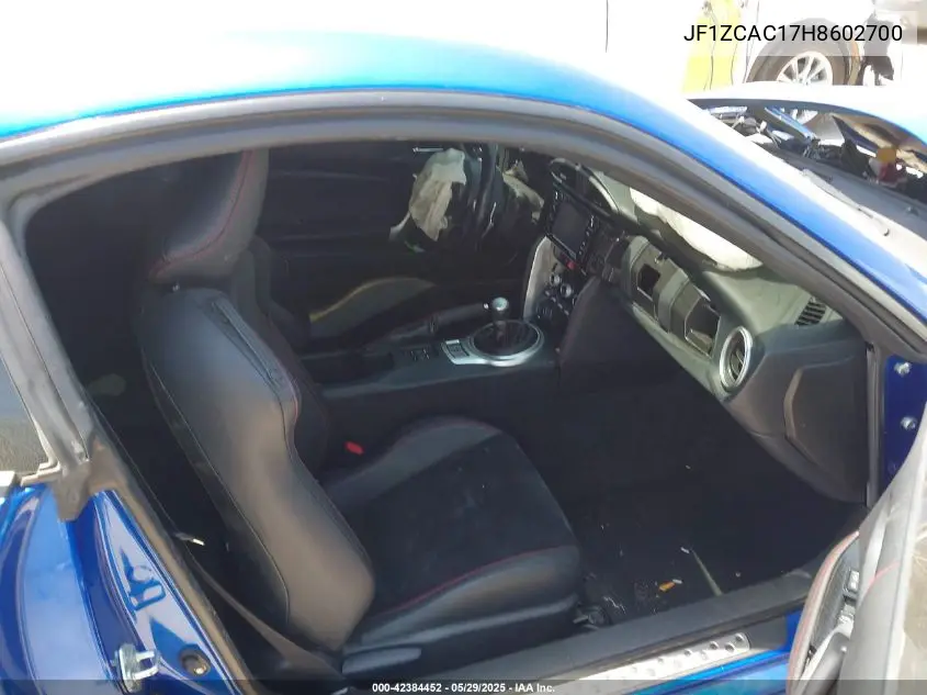 2017 Subaru Brz Limited VIN: JF1ZCAC17H8602700 Lot: 42384452