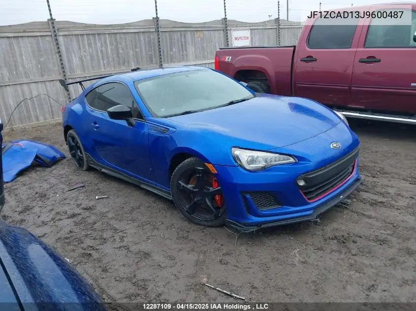 2018 Subaru Brz Ts VIN: JF1ZCAD13J9600487 Lot: 12287109