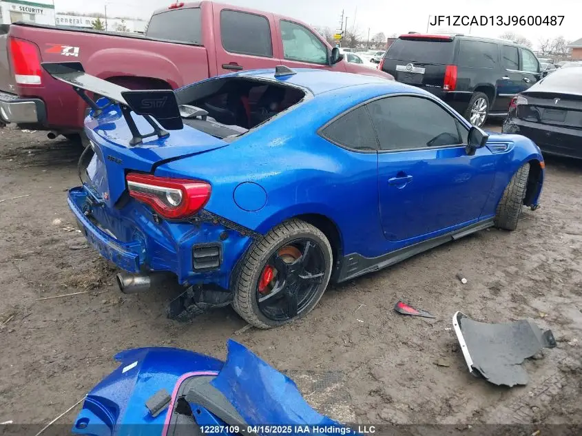 2018 Subaru Brz Ts VIN: JF1ZCAD13J9600487 Lot: 12287109
