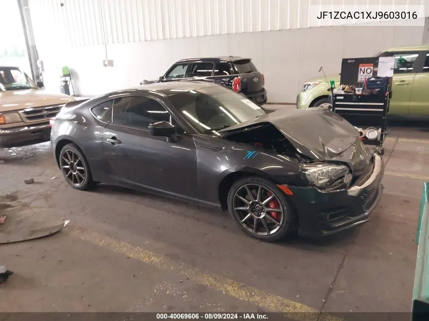 2018 Subaru Brz Limited VIN: JF1ZCAC1XJ9603016 Lot: 40069606