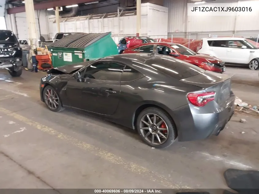 2018 Subaru Brz Limited VIN: JF1ZCAC1XJ9603016 Lot: 40069606