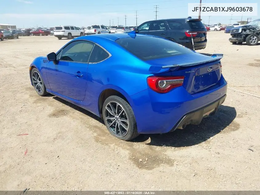 2018 Subaru Brz Premium VIN: JF1ZCAB1XJ9603678 Lot: 42713553