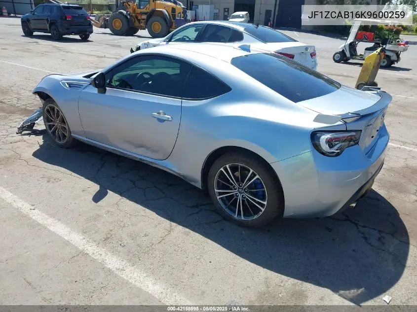 2019 Subaru Brz Premium VIN: JF1ZCAB16K9600259 Lot: 42158595