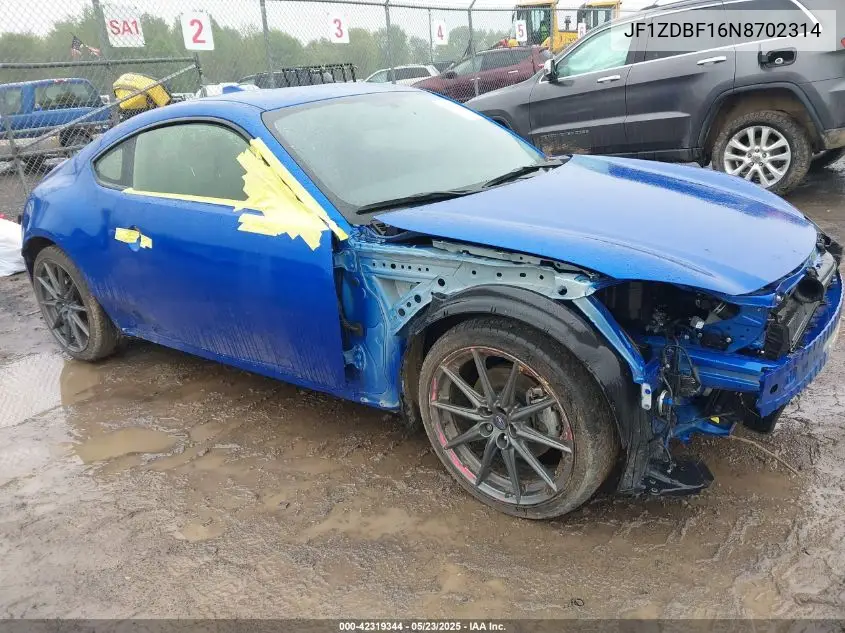 2022 Subaru Brz Limited VIN: JF1ZDBF16N8702314 Lot: 42319344