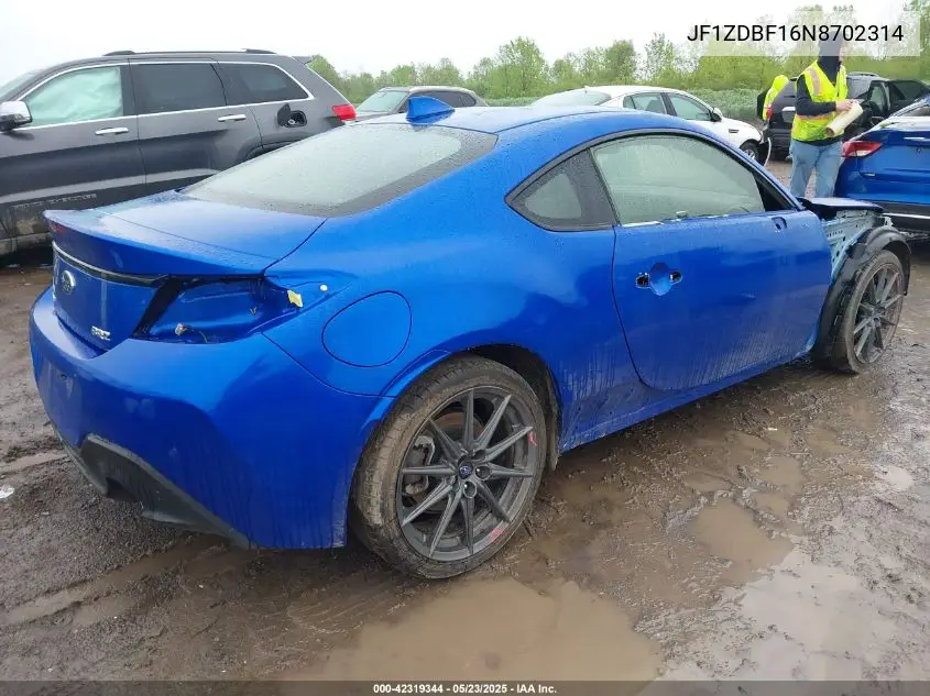 2022 Subaru Brz Limited VIN: JF1ZDBF16N8702314 Lot: 42319344