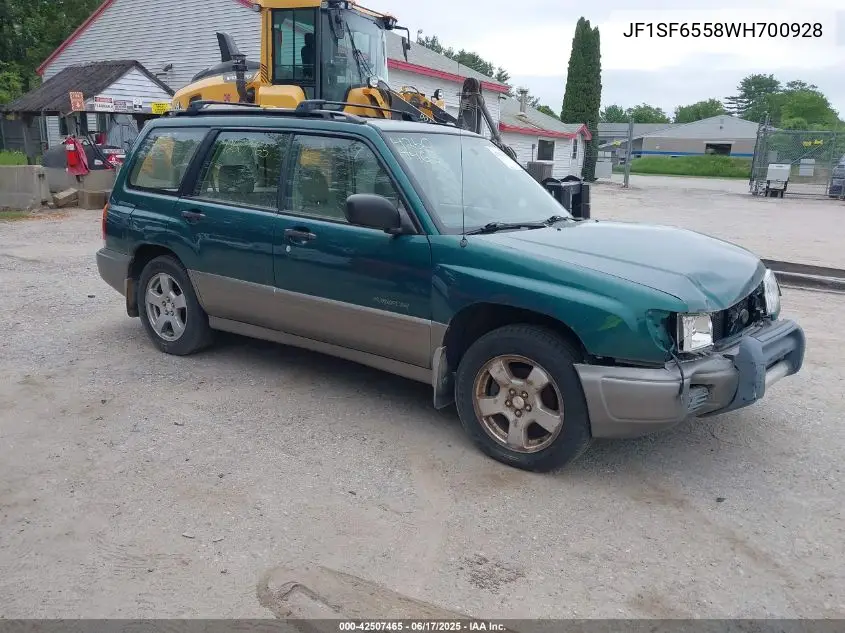 1998 Subaru Forester S VIN: JF1SF6558WH700928 Lot: 42507465