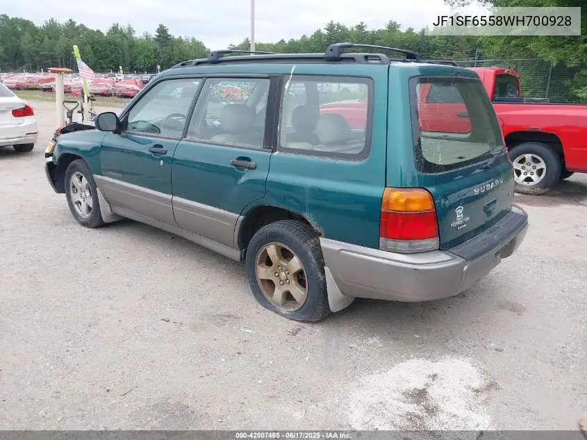 1998 Subaru Forester S VIN: JF1SF6558WH700928 Lot: 42507465