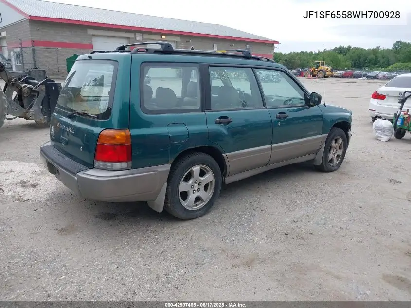 1998 Subaru Forester S VIN: JF1SF6558WH700928 Lot: 42507465