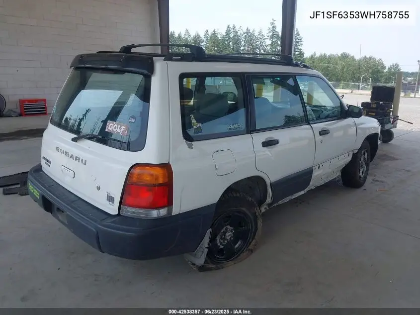 1998 Subaru Forester L VIN: JF1SF6353WH758755 Lot: 42538357