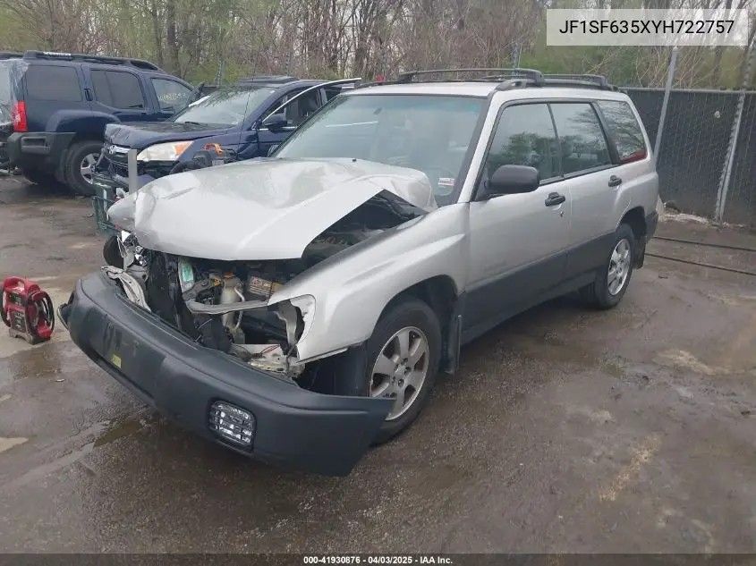 2000 Subaru Forester L VIN: JF1SF635XYH722757 Lot: 41930876