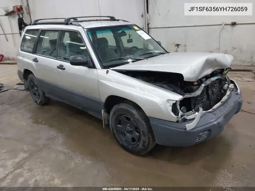 2000 Subaru Forester L VIN: JF1SF6356YH726059 Lot: 42056593
