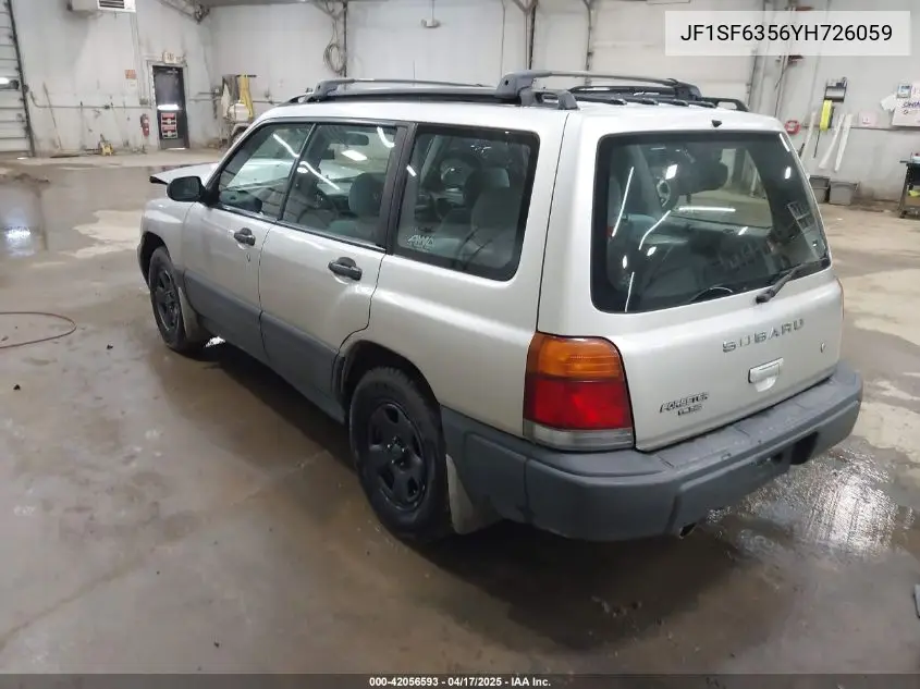 2000 Subaru Forester L VIN: JF1SF6356YH726059 Lot: 42056593