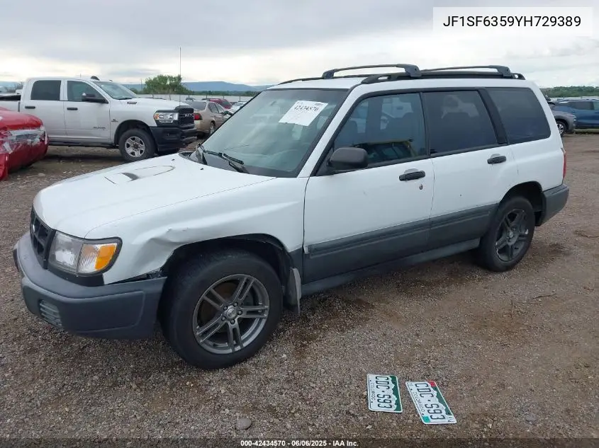 2000 Subaru Forester L VIN: JF1SF6359YH729389 Lot: 42434570