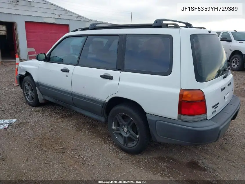 2000 Subaru Forester L VIN: JF1SF6359YH729389 Lot: 42434570