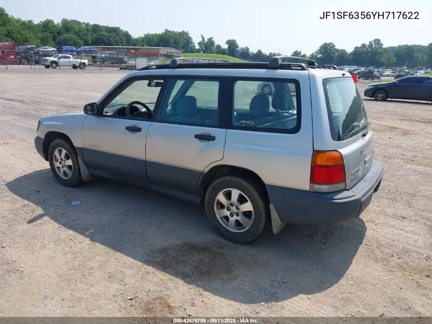 2000 Subaru Forester L VIN: JF1SF6356YH717622 Lot: 42476706