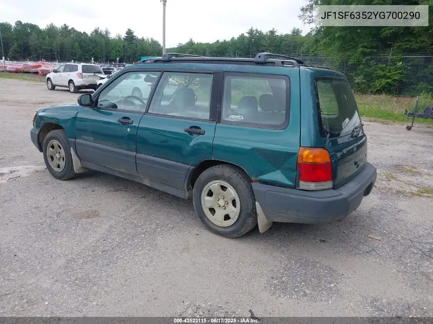 2000 Subaru Forester L VIN: JF1SF6352YG700290 Lot: 42523115