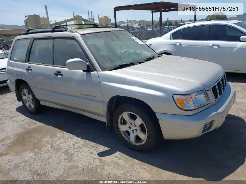 2001 Subaru Forester S VIN: JF1SF65651H757251 Lot: 42101284