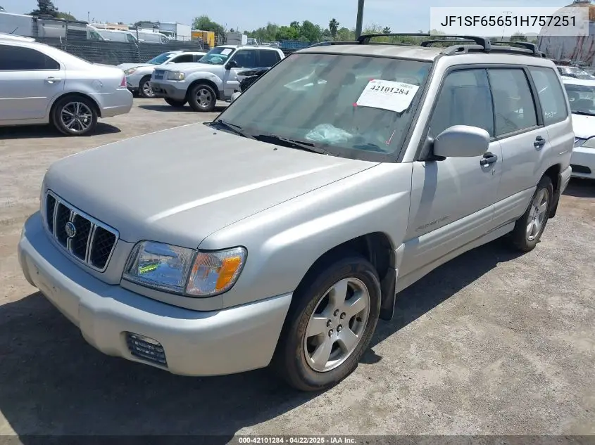 2001 Subaru Forester S VIN: JF1SF65651H757251 Lot: 42101284
