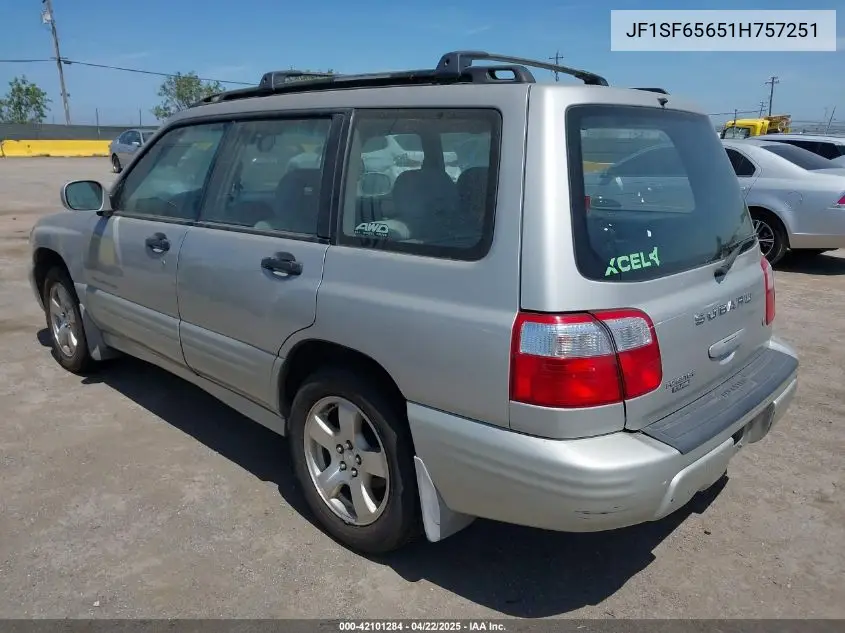 2001 Subaru Forester S VIN: JF1SF65651H757251 Lot: 42101284