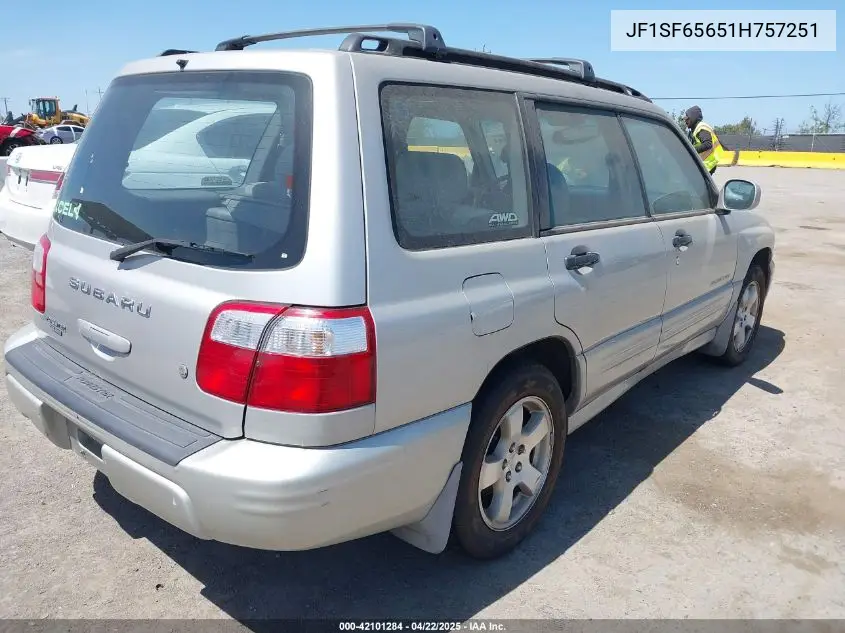 2001 Subaru Forester S VIN: JF1SF65651H757251 Lot: 42101284