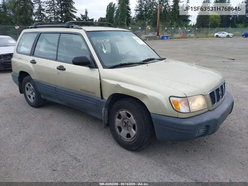 2001 Subaru Forester L VIN: JF1SF63531H768646 Lot: 42262258