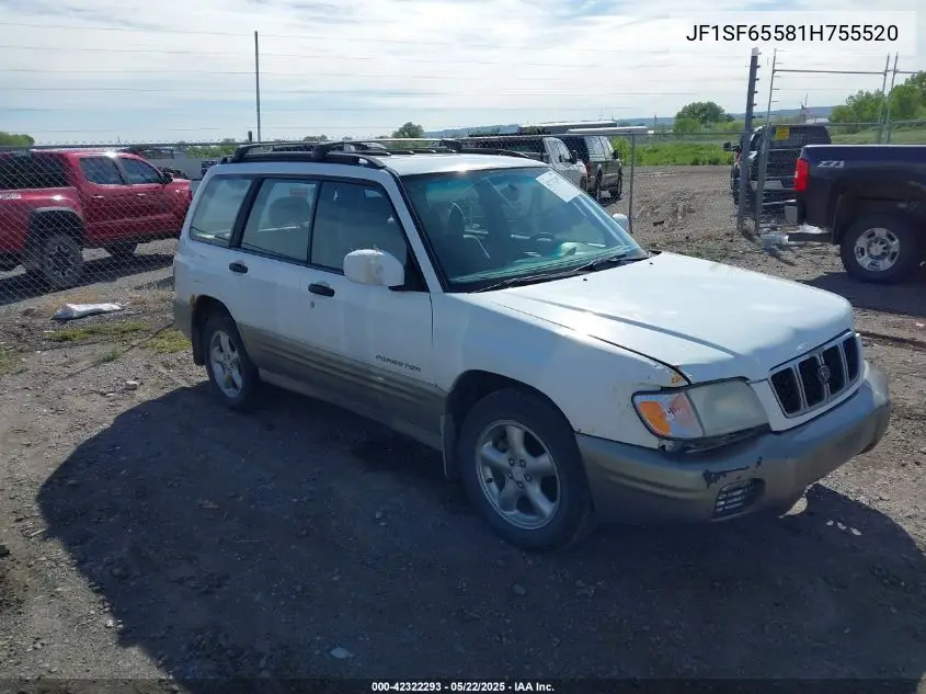 2001 Subaru Forester S VIN: JF1SF65581H755520 Lot: 42322293