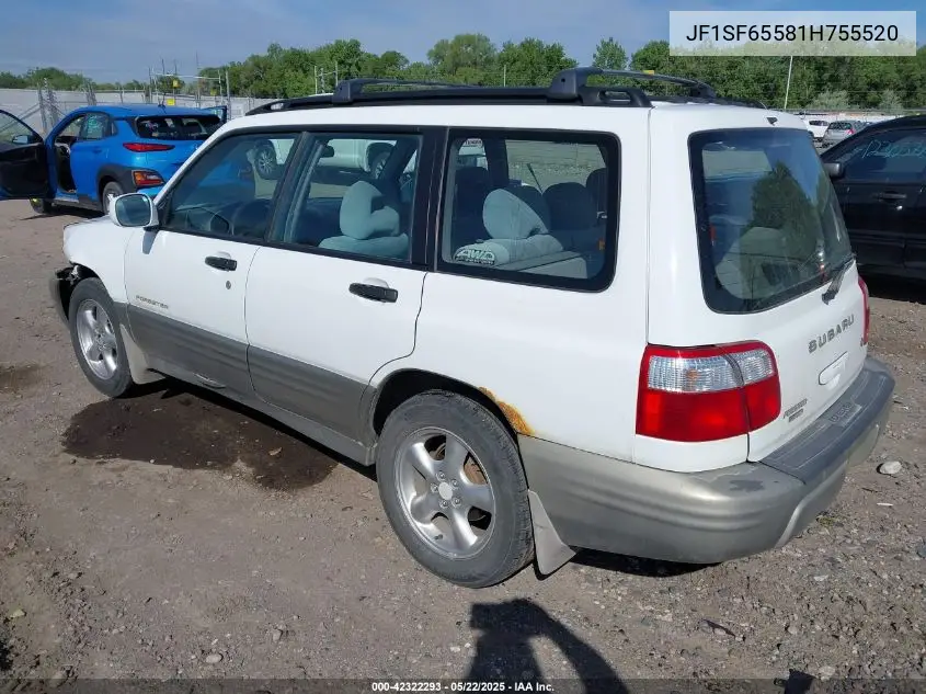 2001 Subaru Forester S VIN: JF1SF65581H755520 Lot: 42322293