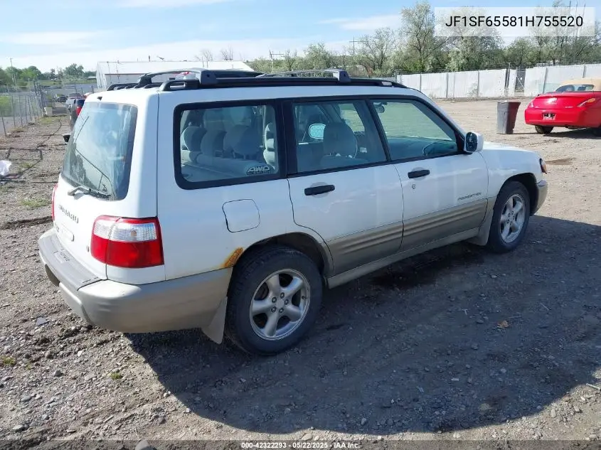 2001 Subaru Forester S VIN: JF1SF65581H755520 Lot: 42322293