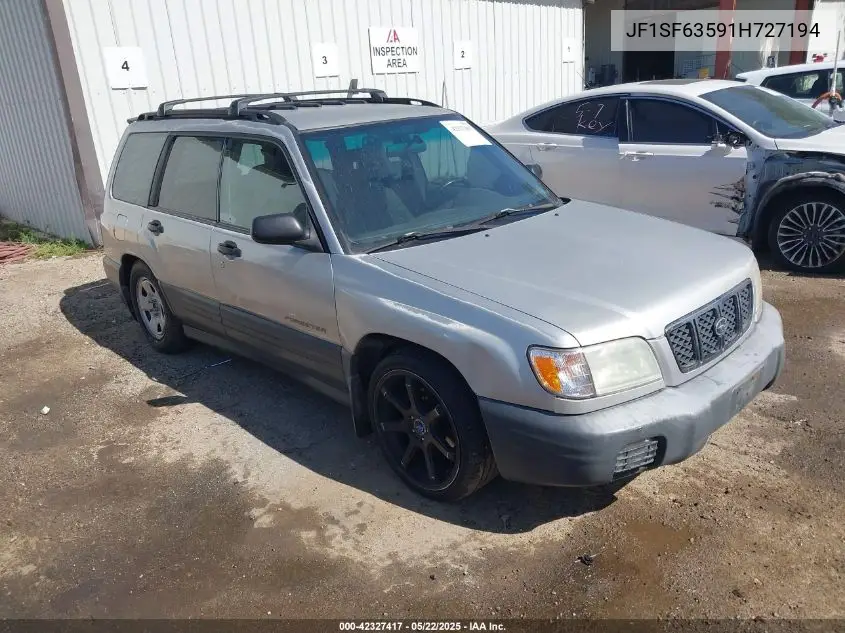 2001 Subaru Forester L VIN: JF1SF63591H727194 Lot: 42327417
