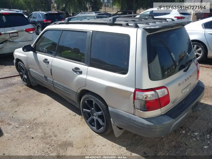 2001 Subaru Forester L VIN: JF1SF63591H727194 Lot: 42327417