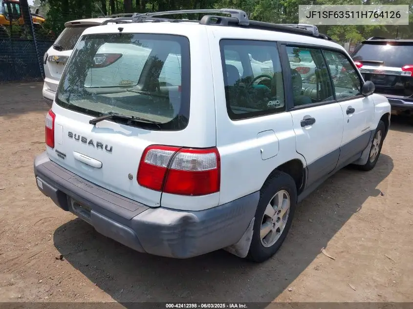 2001 Subaru Forester L VIN: JF1SF63511H764126 Lot: 42412398