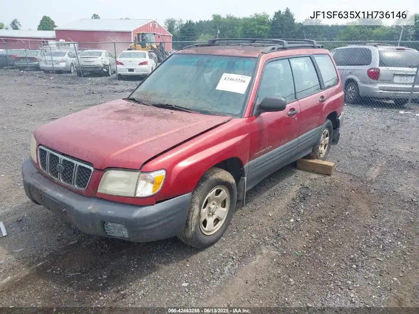 2001 Subaru Forester L VIN: JF1SF635X1H736146 Lot: 42463256