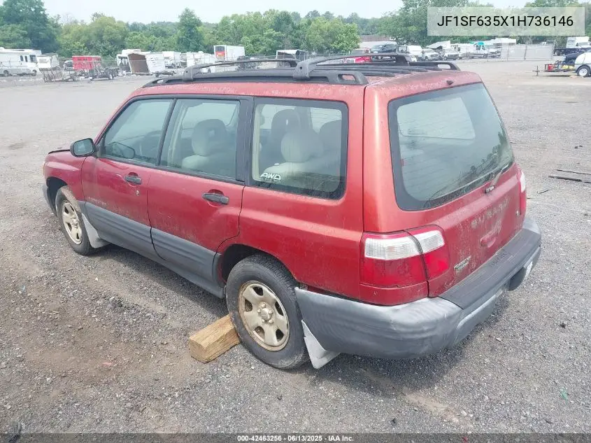 2001 Subaru Forester L VIN: JF1SF635X1H736146 Lot: 42463256