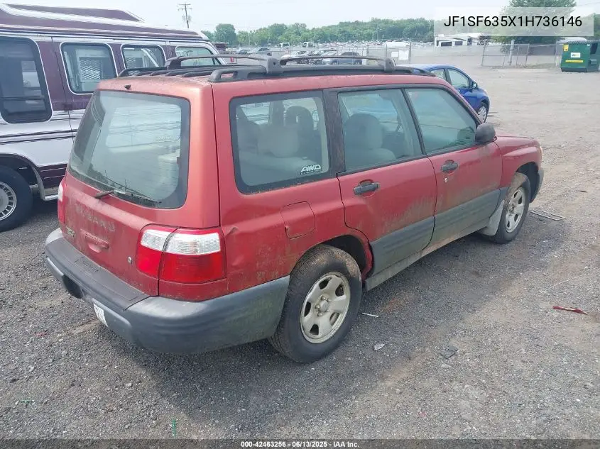 2001 Subaru Forester L VIN: JF1SF635X1H736146 Lot: 42463256