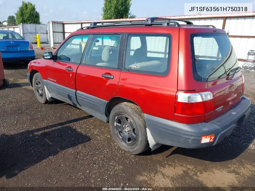 2001 Subaru Forester L VIN: JF1SF63561H750318 Lot: 42544022