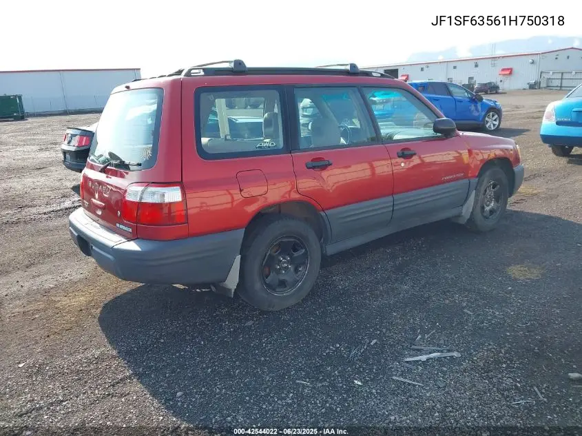 2001 Subaru Forester L VIN: JF1SF63561H750318 Lot: 42544022
