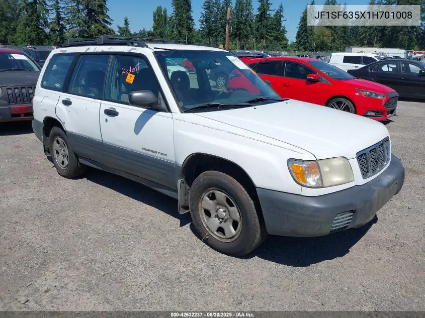 2001 Subaru Forester L VIN: JF1SF635X1H701008 Lot: 42632237