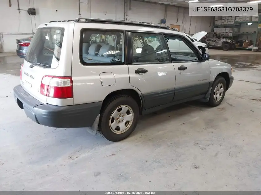 2001 Subaru Forester L VIN: JF1SF63531G703379 Lot: 42741905