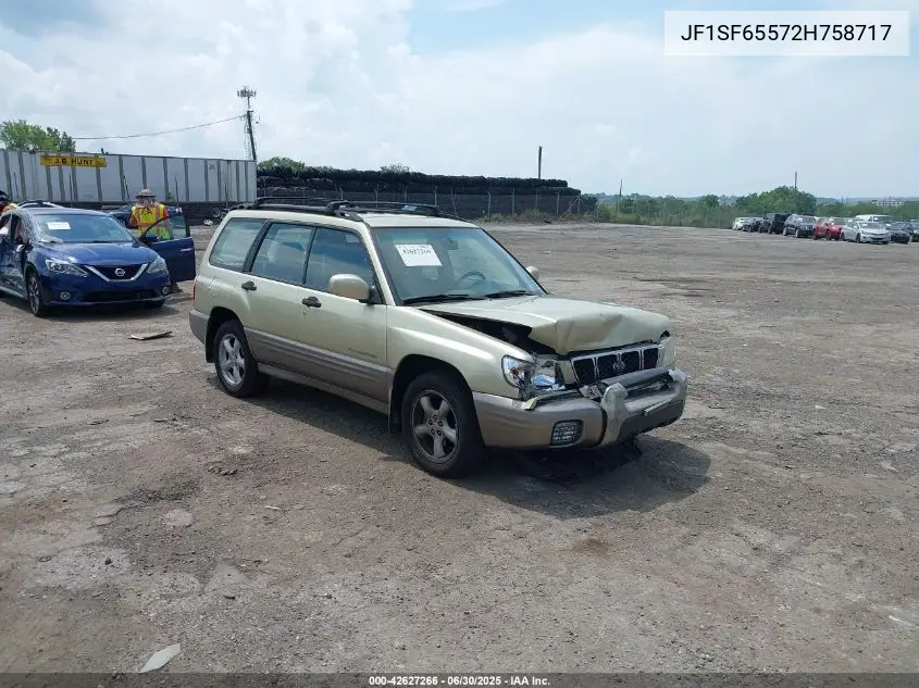 jf1sf65572h758717 JF1SF65572H758717 2002 Subaru Forester S