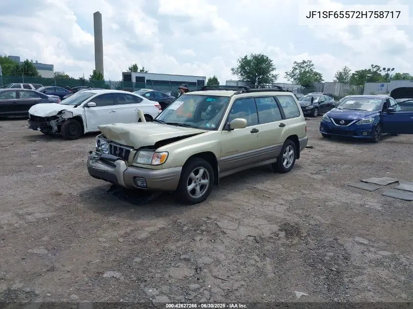 jf1sf65572h758717 JF1SF65572H758717 2002 Subaru Forester S